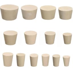 2Pcs 8mm-62mm Tapered Solid Rubber Stopper Plug Pipe Laboratory Test Tube Bungs Seal 15 Assorted Sizes #000 - #12