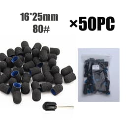 50pcs Nail Sanding Bands Caps With Mandrel Pedicure Manicure Remove Dead Skin Polishing Foot Care Clean Cuticle Accessories