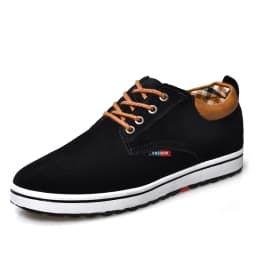 FUQIAO Heightening Shoes Elevator Shoes Height Increase Shoes Men Height Increase Insole 6CM Men Sneakers Sport Black Shoes