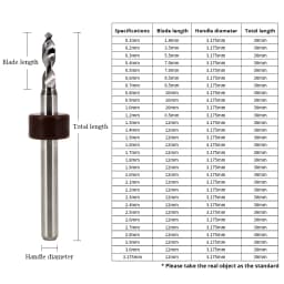 10/30/50Pcs Carbide PCB Drill Bits 3.175 Shank Mini CNC Drilling Bit Set Micro Engraving Drills For PVC Acrylic Circuit Board