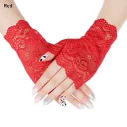 1Pair Fashion Women Lace Gloves Elastic Spring Summer Sunscreen Short Fingerless Driving Gloves Half Finger Mittens
