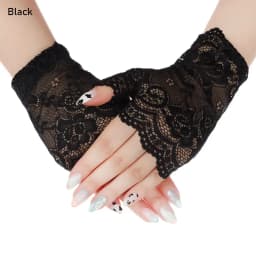 1Pair Fashion Women Lace Gloves Elastic Spring Summer Sunscreen Short Fingerless Driving Gloves Half Finger Mittens