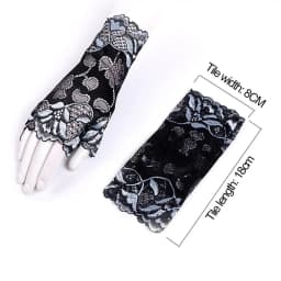 1Pair Fashion Women Lace Gloves Elastic Spring Summer Sunscreen Short Fingerless Driving Gloves Half Finger Mittens