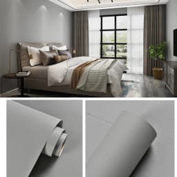 Waterproof Self-Adhesive Bedroom Warm Wallpaper Pure Gray Wall Stickers Student Dormitory Decoration Furniture Renovation Film