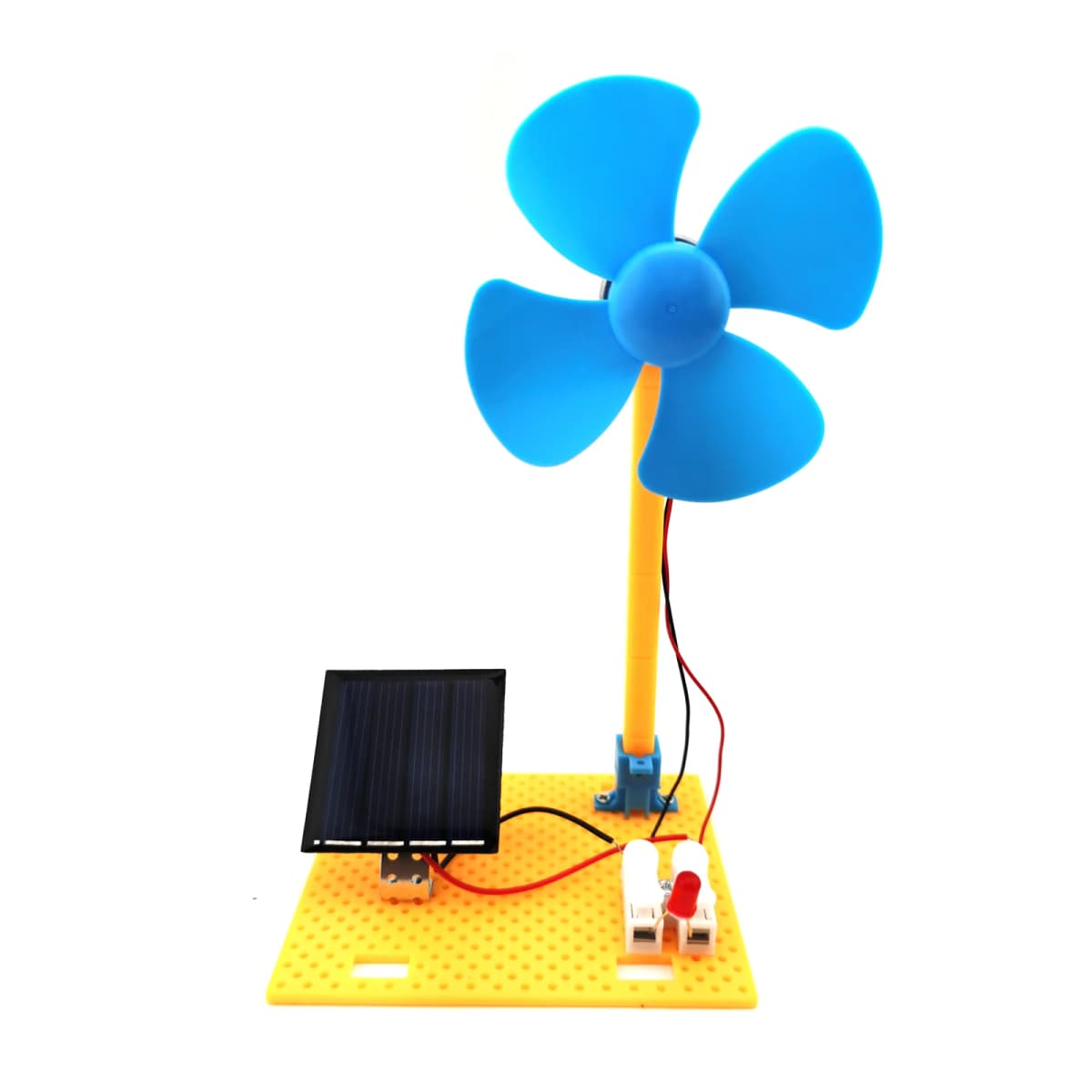 2 in 1 Solar and Wind Energy Powered Fan Model DIY Kit Science Experiment Toys for Children Hand-assembled Education Gift