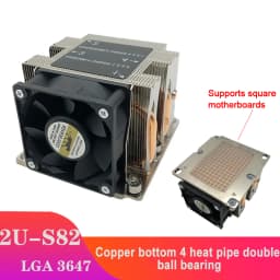 COOLSERVER S82 4 Heat Pipe Copper 2U Server CPU Cooler for Intel LGA 3647 Square Motherboards Industrial Workstation Computer