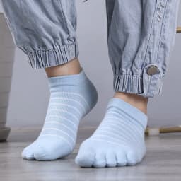 1 Pair Pure Cotton Five Finger Ankle Socks Woman Girl Striped Solid Fashion Cute Harajuku No Show Socks With Toes Hot Sell