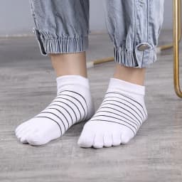 1 Pair Pure Cotton Five Finger Ankle Socks Woman Girl Striped Solid Fashion Cute Harajuku No Show Socks With Toes Hot Sell