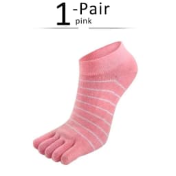 1 Pair Pure Cotton Five Finger Ankle Socks Woman Girl Striped Solid Fashion Cute Harajuku No Show Socks With Toes Hot Sell