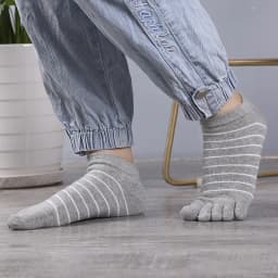 1 Pair Pure Cotton Five Finger Ankle Socks Woman Girl Striped Solid Fashion Cute Harajuku No Show Socks With Toes Hot Sell