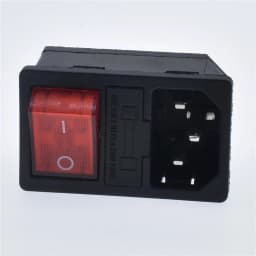 New Integral Red Light 10A250VAC Rocker Switch Power Rocker Fused IEC 320 C14 Inlet Socket 3pin Connector Plug With Fixing Holes