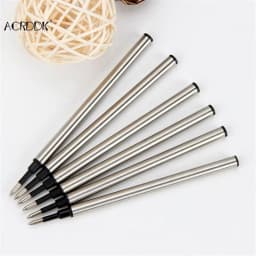 5pcs Metal Refills Blue Black Ink for Roller Ballpoint Pens Gel Pen Replacement Signature Rods Business School Office Stationery