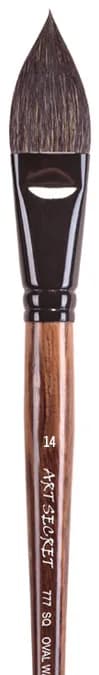 ArtSecret High Grade 777SQ Oval Wash Art Brushes Squirrel Hair Oak Wooden Handle Artist Tool Watercolor Acrylic Painting Supply