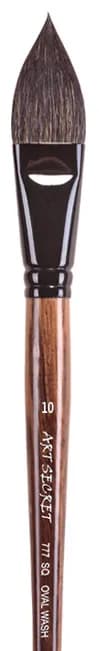 ArtSecret High Grade 777SQ Oval Wash Art Brushes Squirrel Hair Oak Wooden Handle Artist Tool Watercolor Acrylic Painting Supply