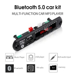 Kebidu Car USB Wireless Bluetooth 5.0 5V 12V MP3 Audio Player Decoder Board Amplifier for Car Audio TF MP3 Radio DIY Speaker