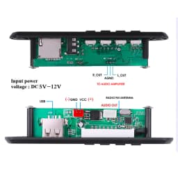 Kebidu Car USB Wireless Bluetooth 5.0 5V 12V MP3 Audio Player Decoder Board Amplifier for Car Audio TF MP3 Radio DIY Speaker