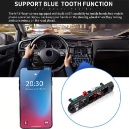 Kebidu Car USB Wireless Bluetooth 5.0 5V 12V MP3 Audio Player Decoder Board Amplifier for Car Audio TF MP3 Radio DIY Speaker
