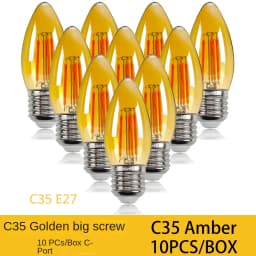 10PCS C35 Candle Bulb 4W 6W Dimmable Led Filament 220V 110V E12 E14 E27 Candelabra Base Flame Shape Lamps For Chandelier Light