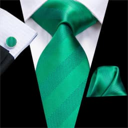 Hi-Tie Designer Green Solid Striped Paisley Wedding Tie For Men Necktie Hanky Cufflink Fashion Business Party Dropshipping