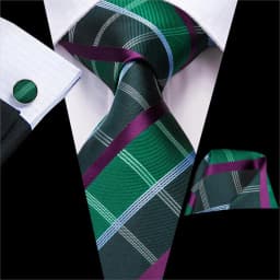 Hi-Tie Designer Green Solid Striped Paisley Wedding Tie For Men Necktie Hanky Cufflink Fashion Business Party Dropshipping