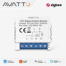 AVATTO Tuya Smart Zigbee Switch Module 2 Way Control, Smart Home 1/2/3/4 Gang Automation DIY Breaker Work for Alexa Google Home