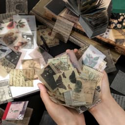 The New 366pcs Of Color Van Gogh Stickers Plant Kraft Paper Diary Aesthetic Collage material Labels Art Supplies Material Paper