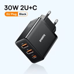 Baseus 30W USB Charger QC PD3.0 Type C PD Fast Charging Quick Phone Charger For iPhone 17 16 15 14 13 12 Pro Max Xiaomi Samsung