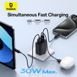 Baseus 30W USB Charger QC PD3.0 Type C PD Fast Charging Quick Phone Charger For iPhone 17 16 15 14 13 12 Pro Max Xiaomi Samsung