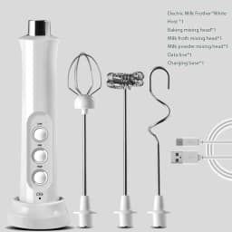 3 In 1 Portable Electric Milk Frother Foam Maker Handheld Rechargeable Foamer High Speeds Drink Mixer Coffee Frothing Wand