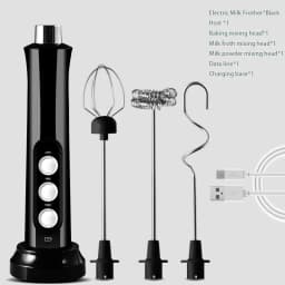 3 In 1 Portable Electric Milk Frother Foam Maker Handheld Rechargeable Foamer High Speeds Drink Mixer Coffee Frothing Wand
