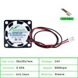 ACP3007 3cm 30mm Fan 30x30x7mm DC5V 12V 24V 2pin Miniature Ultra-Thin Cooling Fan for 3D Printer Router
