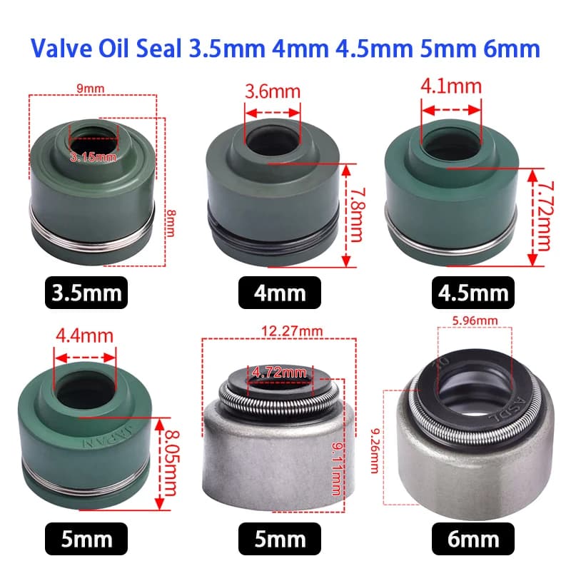 16pc 3.5mm 4mm 4.5mm 5mm 6mm Motorcycle Engine Intake & Exhaust Valve Stem Oil Seal For Honda For Yamaha For Suzuki For Kawasaki