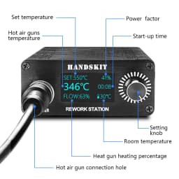 T12 Heat Guns OLED Digital Display Temperature Soldering Station Portable BGA Rework Hot Air Gun Home Diy Repair Tools