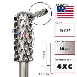 RolinStar 5.35 Small Round Top Barrel Gold Carbide Manicure Nail Drill Bit File Accessories 8 Different