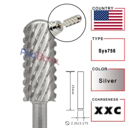 RolinStar 5.35 Small Round Top Barrel Gold Carbide Manicure Nail Drill Bit File Accessories 8 Different