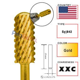 RolinStar 5.35 Small Round Top Barrel Gold Carbide Manicure Nail Drill Bit File Accessories 8 Different
