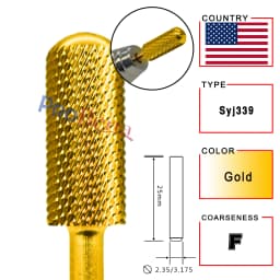 RolinStar 5.35 Small Round Top Barrel Gold Carbide Manicure Nail Drill Bit File Accessories 8 Different