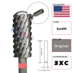 RolinStar 5.35 Small Round Top Barrel Gold Carbide Manicure Nail Drill Bit File Accessories 8 Different