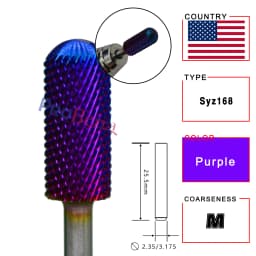 RolinStar 5.35 Small Round Top Barrel Gold Carbide Manicure Nail Drill Bit File Accessories 8 Different