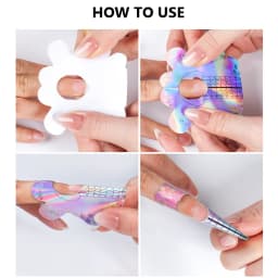 100Pcs Nail Forms For French Nails Tips Extension, UV Gel Building Self Adhesive Paper Molds Stencil