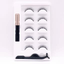 3 Pairs Fashion Magnetic False Eyelashes Waterproof Magnetic Eyeliner Pen Tweezers Portable Set Natural Eyelashes Makeup Set
