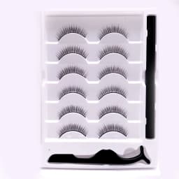 3 Pairs Fashion Magnetic False Eyelashes Waterproof Magnetic Eyeliner Pen Tweezers Portable Set Natural Eyelashes Makeup Set