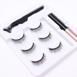 3 Pairs Fashion Magnetic False Eyelashes Waterproof Magnetic Eyeliner Pen Tweezers Portable Set Natural Eyelashes Makeup Set