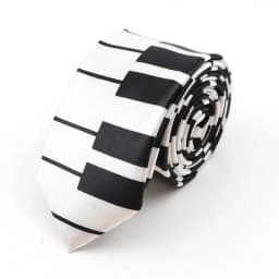 Men's Classic Skinny Tie Fashion Colorful Musical Notes Printed Piano Polyester 5cm Width Necktie Party Cosplay Gift Accessory