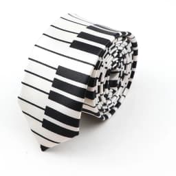 Men's Classic Skinny Tie Fashion Colorful Musical Notes Printed Piano Polyester 5cm Width Necktie Party Cosplay Gift Accessory