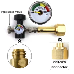 New Soda & Stream Co2 Cylinder Tank Refill Adapter Adaptor Filling Station W21.8-14 Or CGA320