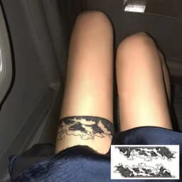 New 2021 Dark Bow Faux Tatouage Stickers Temporary Women Sexy Transferable Tattoo  Body Art Waterproof Long Lasting Thigh Tattoo