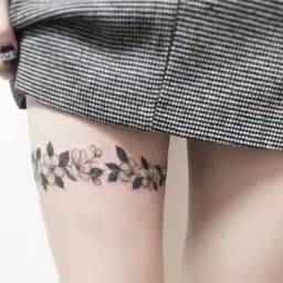 New 2021 Dark Bow Faux Tatouage Stickers Temporary Women Sexy Transferable Tattoo  Body Art Waterproof Long Lasting Thigh Tattoo