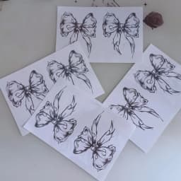 New 2021 Dark Bow Faux Tatouage Stickers Temporary Women Sexy Transferable Tattoo  Body Art Waterproof Long Lasting Thigh Tattoo