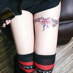 New 2021 Dark Bow Faux Tatouage Stickers Temporary Women Sexy Transferable Tattoo  Body Art Waterproof Long Lasting Thigh Tattoo